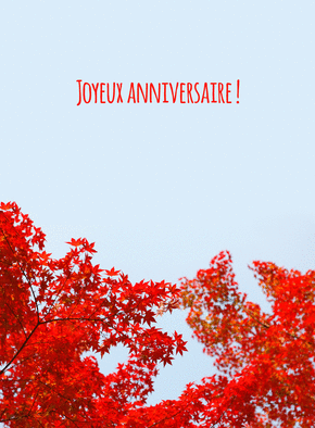 Carte anniversaire Joyeux anniversaire et feuillage d`automne